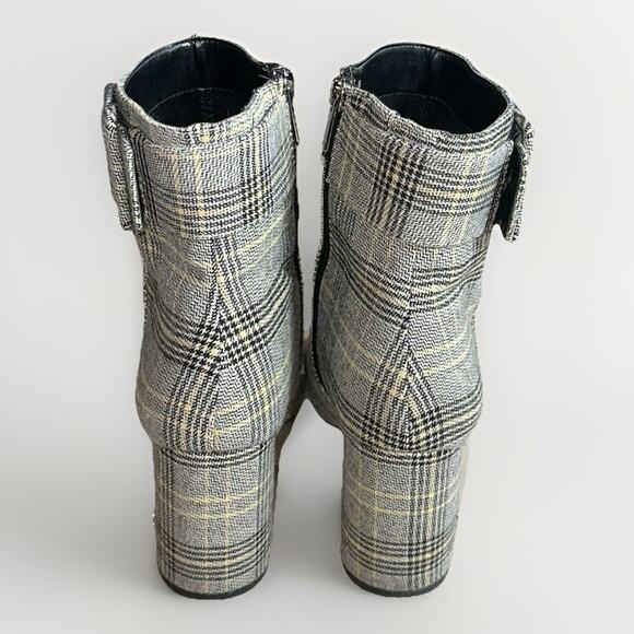Circus by Sam Edelman Hardee Plaid Ankle Boots Size 7M Block Heel Zip - Picture 4 of 6